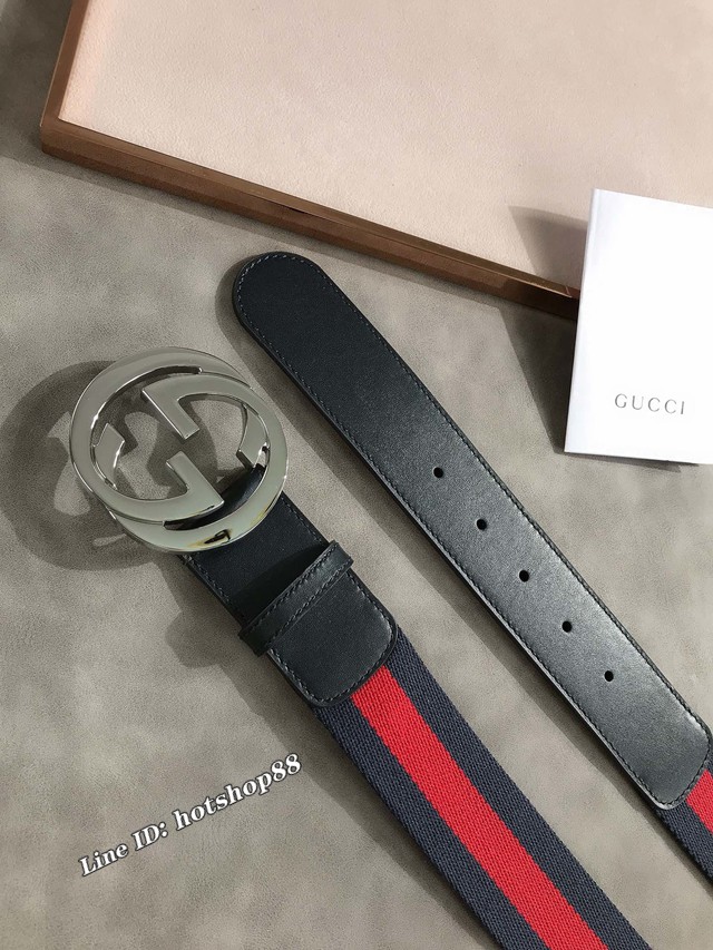 Gucci經典男士皮帶 409416 古奇拼接腰帶  jjp2259